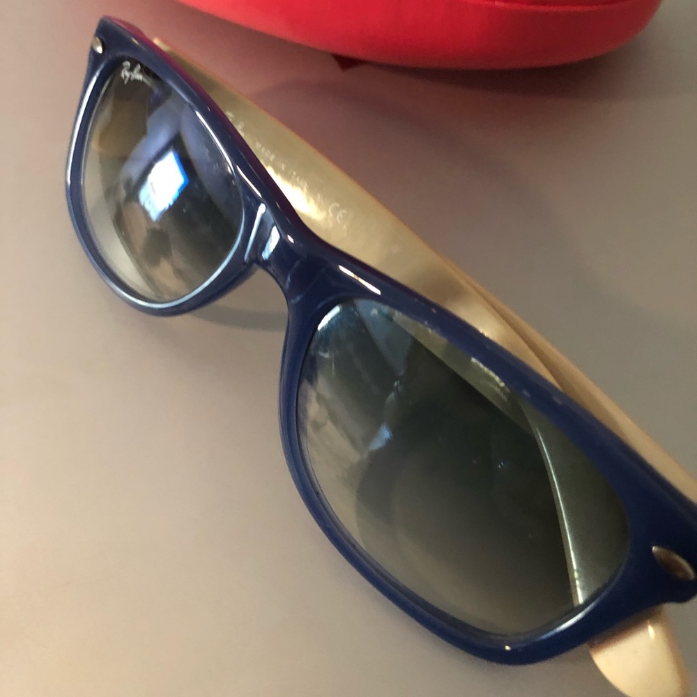 Purple and cream Raybans